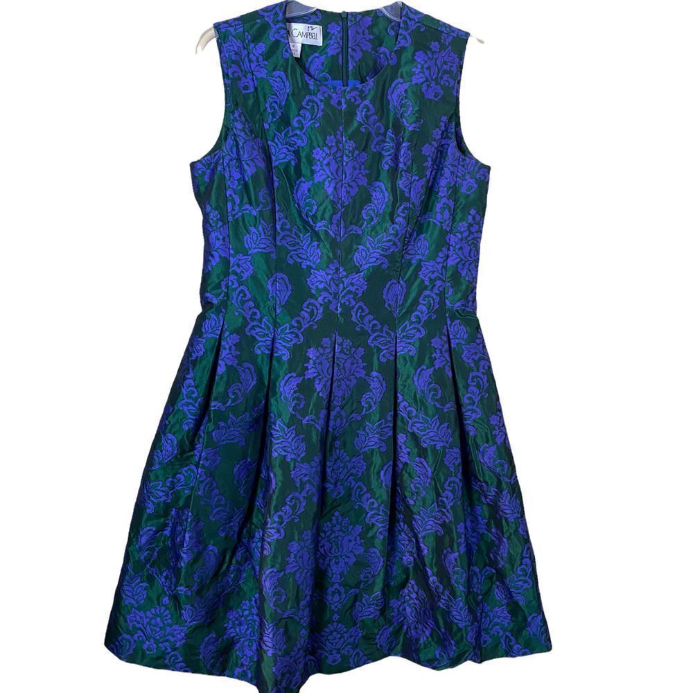 Sara Campbell Jacquard Fit And Flare Floral Dress Size 6